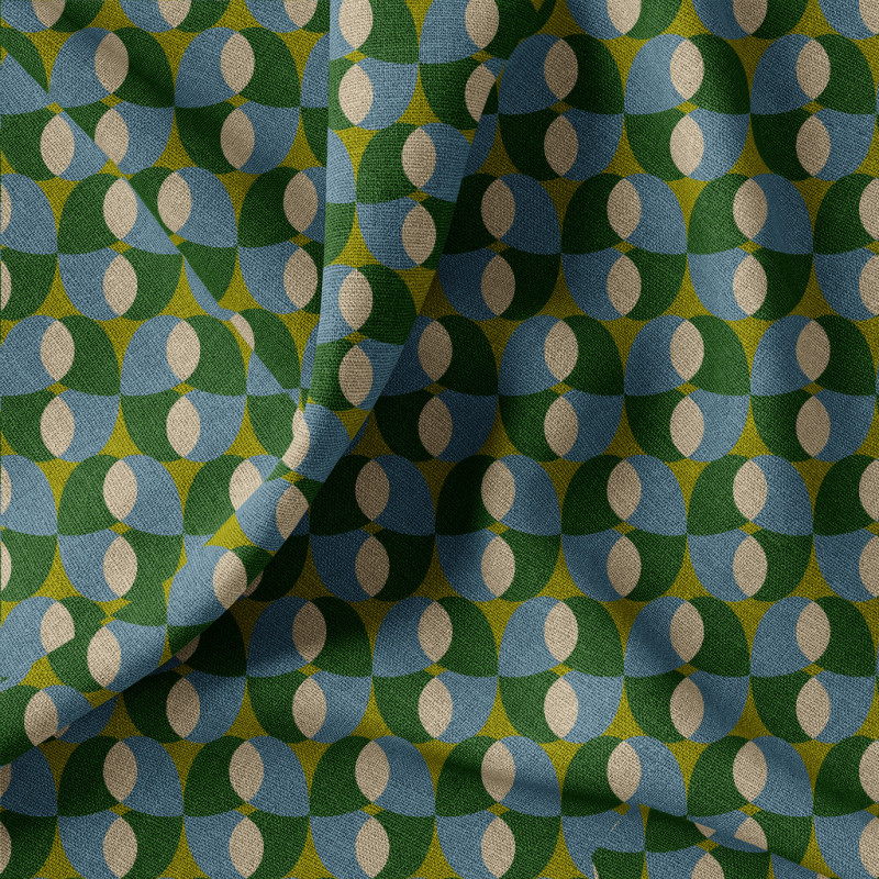 Semi panamá estampado BOCHIN Verde / Azul
